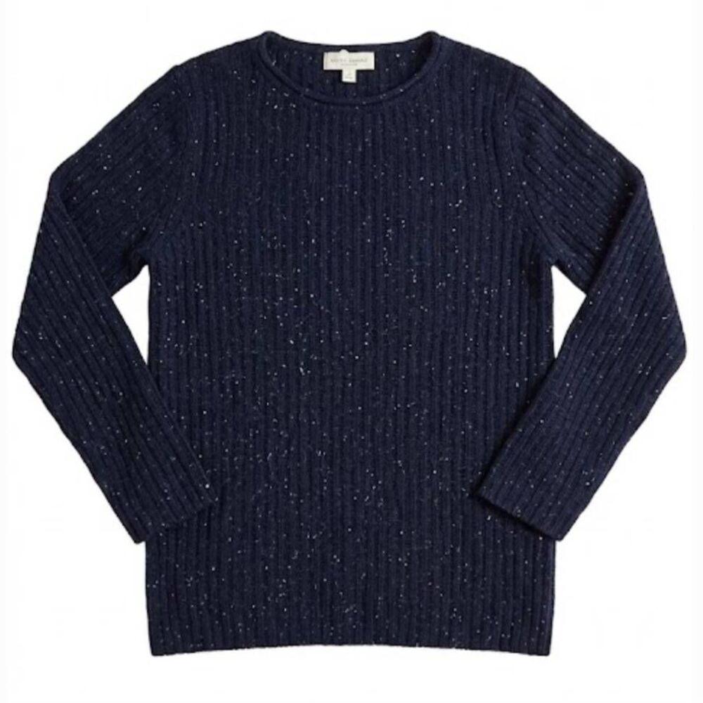 Something navy womens xl speckled 100% cashmere navy womens sweater